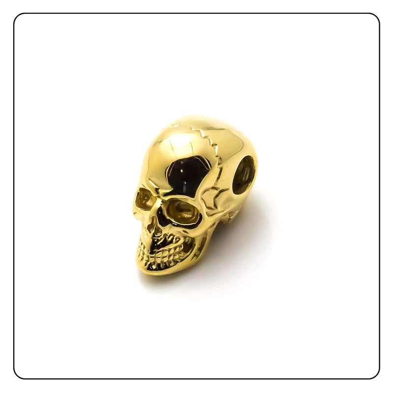 Fusamk Punk Rapper Stainless Steel Skull Head Pendant Necklace(Black) - Image 5